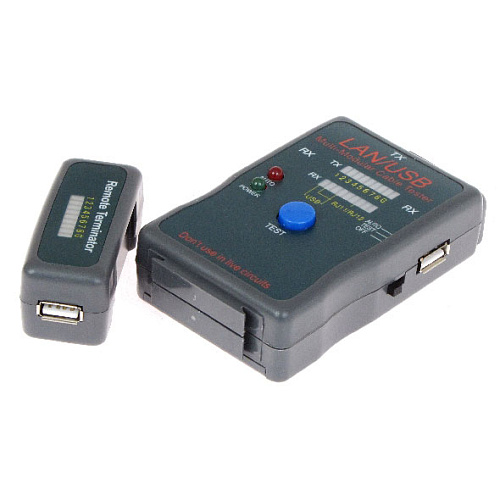 Тестер LAN Gembird NCT-2, 100/1000 Base-TX,  для UTP, STP, RJ-11, USB-кабеля