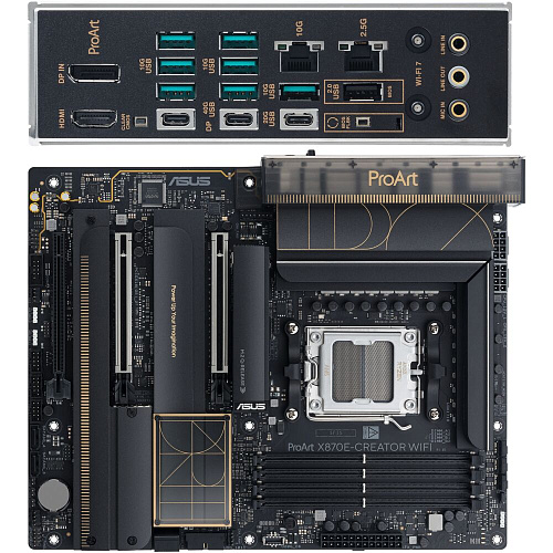 Материнская плата ASUS ProArt X870E-Creator WiFi X870E Socket AM5 4xDDR5, 4xSATA3, RAID, 4xM.2, 3xPCI-E16x, 7xUSB3.2, 3xUSB3.2 Type C, DP, HDMI, WiFi, 2xGlan, ATX