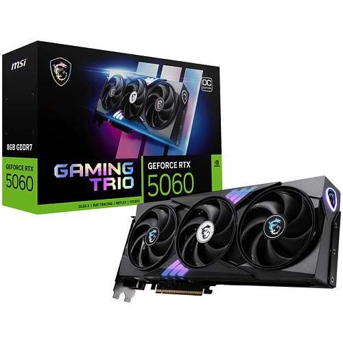 Видеокарта MSI GeForce RTX 5060 8192Mb, Gaming Trio OC 8 Gb (RTX 5060 8G Gaming Trio OC) 1xHDMI, 3xDP, Ret