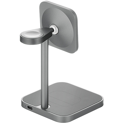 Беспроводная зарядная панель 3 в 1 Для IPhone, Apple Watch, Airpods uBear Evoke Qi2.2 25W Grey
