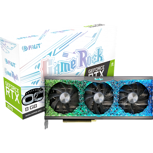 Видеокарта Palit GeForce RTX 3070 8192Mb, GameRock OC (NE63070H19P2-1040G) 1xHDMI, 3xDP, Ret