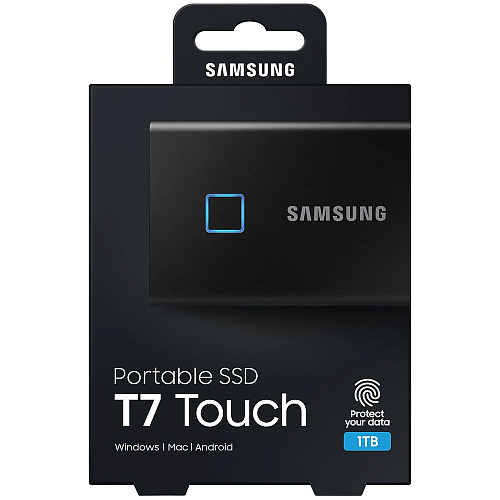 Внешний SSD-накопитель 1Tb Samsung T7 Touch MU-PC1T0K/WW (SSD) USB 3.2 Type C Черный УЦЕНКА