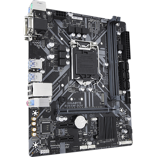 Материнская плата Gigabyte B365M D2V B365 Socket-1151v2 2xDDR4, 6xSATA3, 1xM.2, 1xPCI-E16x, 2xUSB3.1, D-Sub, DVI-D, Glan, mATX