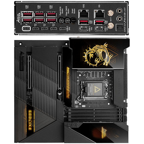 Материнская плата MSI MEG Z890 Godlike Z890 Soc-1851 4xDDR5, 4xSATA3, RAID, 6хM.2, 3xPCI-E16x, 8xUSB3.2, 7xUSB3.2 Type C, DP, HDMI, WiFi, 2xGlan, E-ATX