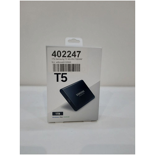 Внешний SSD-накопитель 1Tb Samsung T5 MU-PA1T0B/WW (SSD) USB 3.1 Type C Черный УЦЕНКА