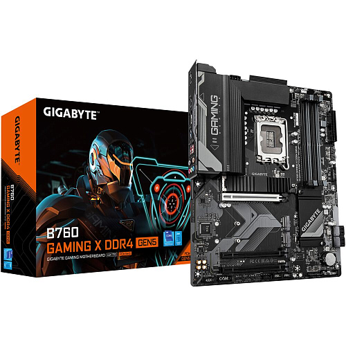 Материнская плата Gigabyte B760 Gaming X DDR4 Gen5 B760 Socket-1700 4xDDR4, 4xSATA3, RAID, 3xM.2, 3xPCI-E16x, 3xUSB3.2, 1xUSB3.2 Type C. DP, HDMI, 2.5Glan, ATX