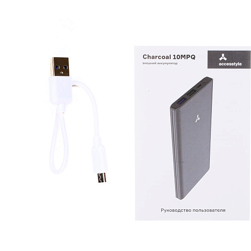 Внешний аккумулятор Accesstyle Charcoal 10MPQ 10000 mAh, серый