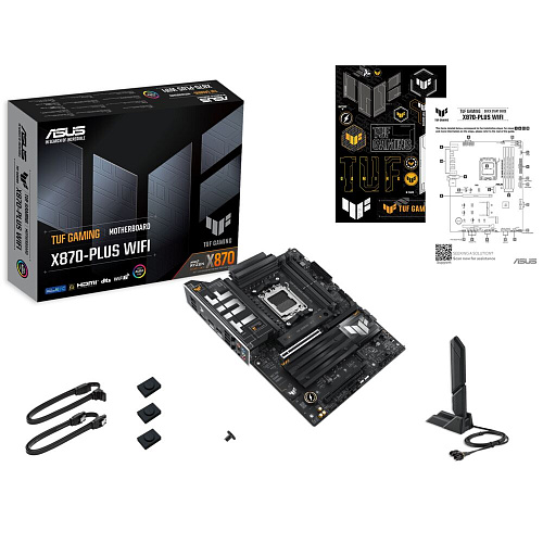Материнская плата ASUS TUF Gaming X870-Plus WiFi X870 Socket AM5 4xDDR5, 2xSATA3, RAID, 4xM.2, 2xPCI-E16x, 7xUSB3.2, 2xUSB3.2 Type C, DP, HDMI, WiFi, 2,5Glan, ATX
