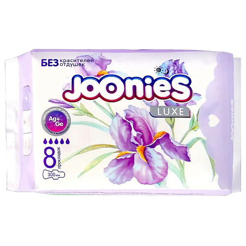 Joonies Прокладки ночные LUXE, 8 шт., 3 упаковки