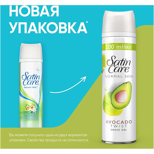 Gillette Venus Гель для бритья Satin Care Avocado Twist, 200 мл., 6 шт.