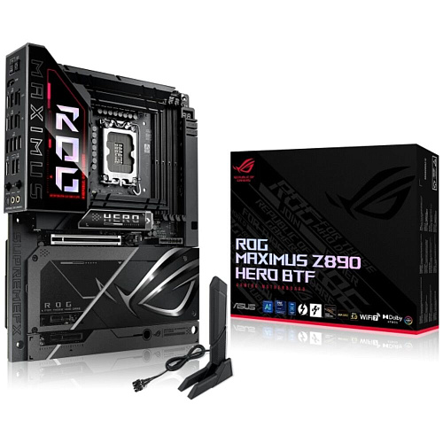 Материнская плата ASUS ROG Maximus Z890 Hero BTF Z890 Soc-1851 4xDDR5, 4xSATA3, RAID, 6хM.2, 4xPCI-E16x, 9xUSB3.2, 2xUSB3.2 Type C, DP, HDMI, WiFi, 2xGlan, ATX