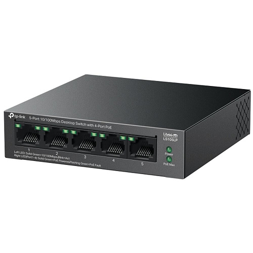Коммутатор TP-LINK LS105LP неуправляемый 5 портов 10/100Мбит/с PoE