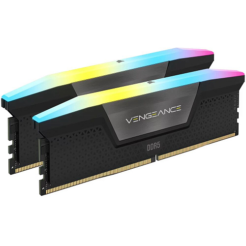 Модуль памяти DIMM 128Gb 2х64Gb DDR5 PC51200 6400MHz Corsair Vengeance RGB Black (CMH128GX5M2B6400C42)