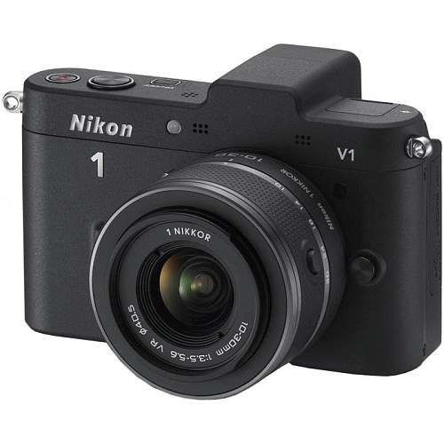 Компактная фотокамера Nikon 1 V1 Kit (10.1Mp, 10-30mm VR, 3" LCD, 1080i,  SDHC,  Li-Ion) black 