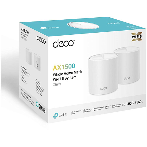Mesh система TP-LINK Whole-Home Mesh Deco X10 Wi-Fi 6 AX1500 2xWAN/LAN (2-pack)