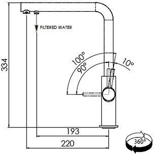 Смеситель для кухни Franke Neptune Clear Water оникс 115.0370.694