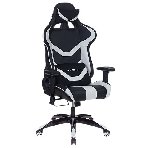 Кресло игровое Бюрократ CH-772N/BL+WHITE две подушки черный/белый искусственная кожа (пластик черный