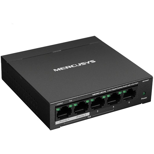Коммутатор Mercusys MS105GP 5 ports 4 ports PoE+ 10/100/1000Mbps неуправляемый