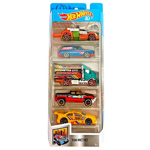 Mattel Hot Wheels 1806 Подарочный набор из 5 машинок (HW Metro)