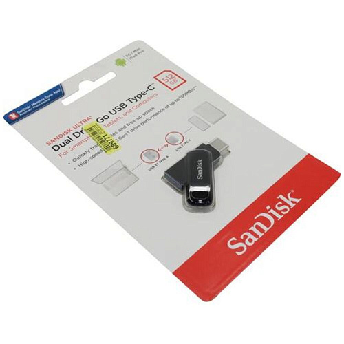 USB Flash накопитель 512GB SanDisk Ultra Dual Drive Go (SDDDC3-512G-G46) USB3.1/Type-C (OTG) Черный