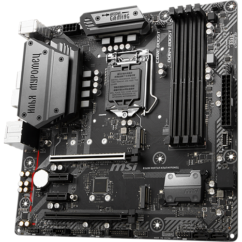 Материнская плата MSI B360M Mortar Илья Муромец B360 Socket-1151v2 4xDDR4, 4xSATA3, 2xM.2, 2xPCI-E16x, 1xUSB3.1, 1xUSB3.1 Type C, DVI-D, DP, HDMI, Glan, mATX