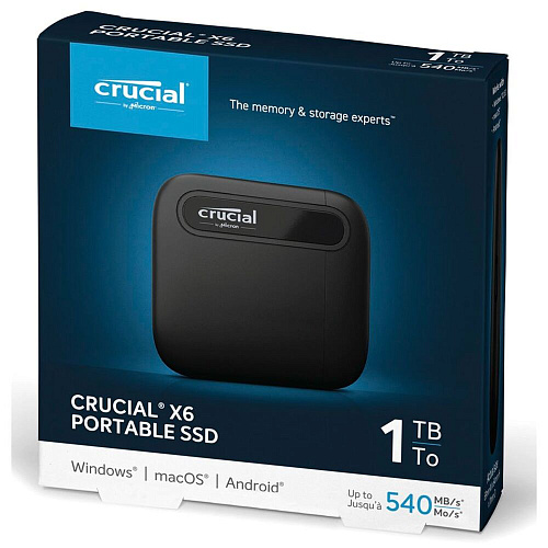 Внешний SSD-накопитель 1Tb Crucial X6 CT1000X6SSD9 (SSD) USB 3.2 Type C черный (*)