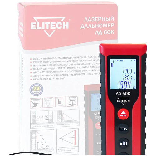 Лазерный дальномер ELITECH ЛД 60К
