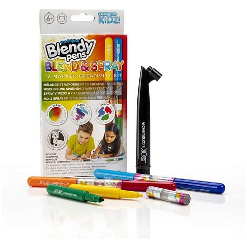 Набор фломастеров-хамелеонов «Blendy pens» (12 шт.) c аэрографом