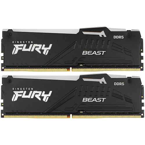 Модуль памяти DIMM 64Gb 2х32Gb DDR5 PC44800 5600MHz Kingston Fury Beast RGB EXPO Black (KF556C36BBEAK2-64)