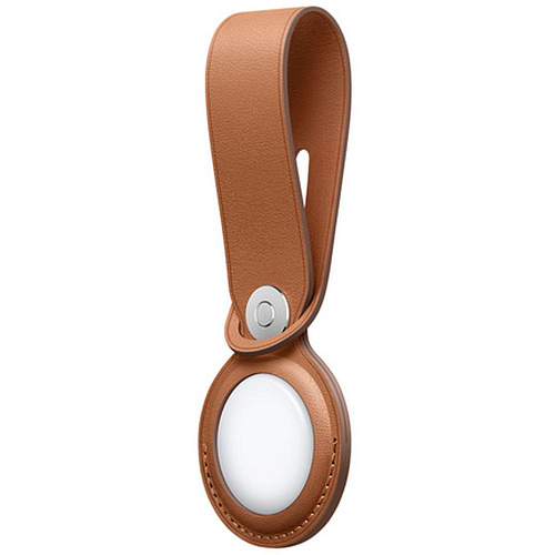 Кожанный брелок-подвеска для AirTag Leather Loop Saddle Brown