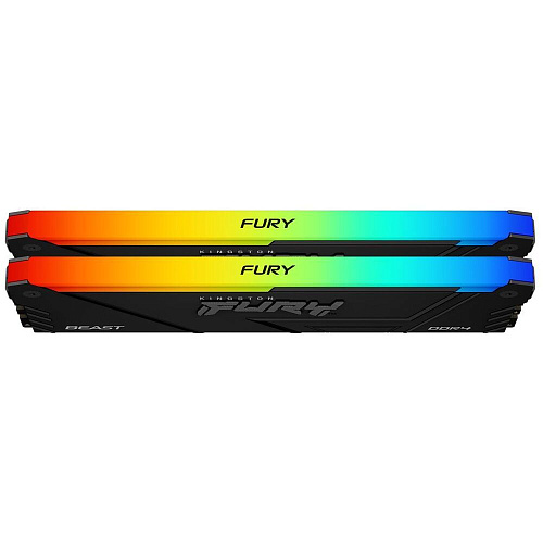 Модуль памяти DIMM 16Gb 2х8Gb DDR4 PC25600 3200MHz Kingston Fury Beast RGB Black (KF432C16BB2AK2/16) УЦЕНКА