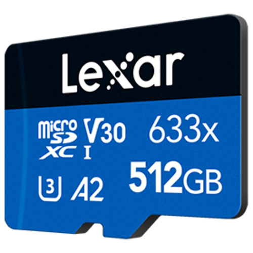 Карта памяти Micro SecureDigital 512Gb Lexar 633x SDXC class 10 (LSDMI512BB633A) + SD адаптер