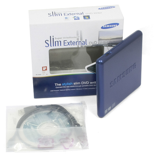 Внешний привод DVD-RW Samsung SE-S084D/TSLS DVD±R/±RW USB 2.0 синий