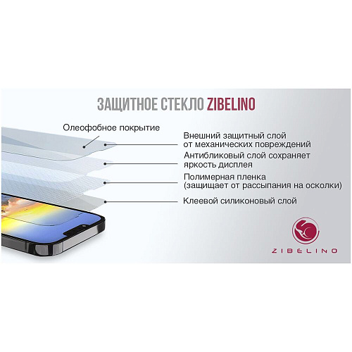 Защитное стекло для Samsung Galaxy A06/A05/A05s/M14 4G Zibelino 5D, с черной рамкой