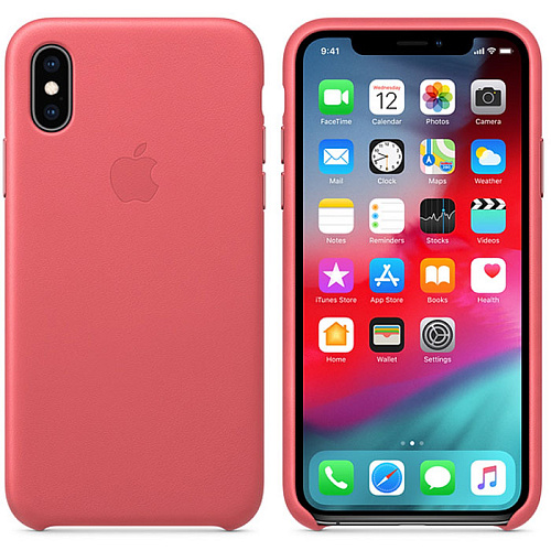 Чехол для Apple iPhone Xs Leather Case Peony Pink