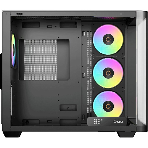 Корпус ATX Miditower Ocypus Iota C70 BK Curve ARGB Digital Black