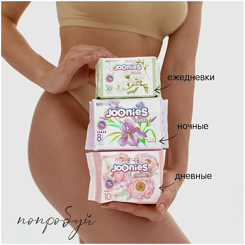 Joonies Прокладки ночные LUXE, 8 шт., 3 упаковки