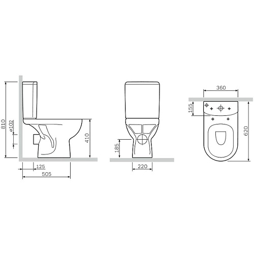 Унитаз-компакт Am.Pm Gem C908607SC
