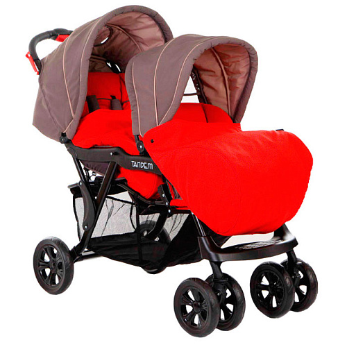 Коляска для двойни Baby Care Tandem (Серый/Красный (Grey/Red))