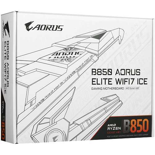 Материнская плата Gigabyte B850 AORUS Elite WIFI7 Ice Socket-AM5 AMD B850 4xDDR5, 4xSATA3, RAID, 3xM.2, 2xPCI-E16x, 7xUSB3.2, 1xUSB3.2 Type C, DP, WiFi, 2.5Glan ATX