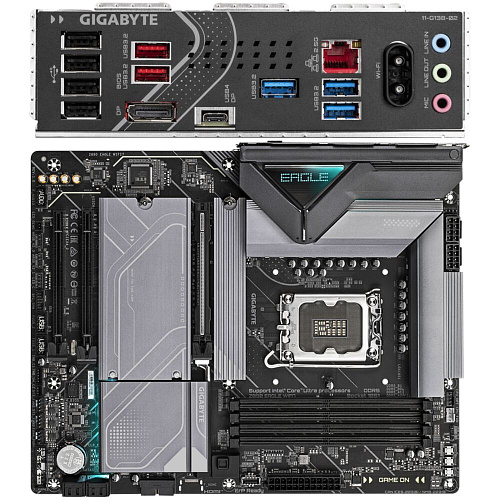 Материнская плата Gigabyte Z890 Eagle WiFi7 Z890 Soc-1851 4xDDR5, 4xSATA3, RAID, 4хM.2, 3xPCI-E16x, 5xUSB3.2, 1xUSB3.2 Type C, DP, WiFi, 2.5Glan, ATX