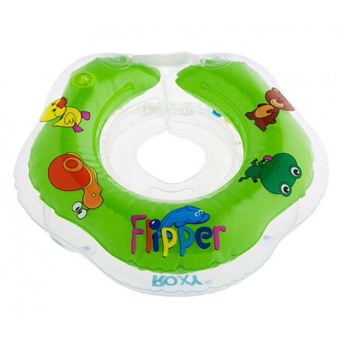Круг надувной на шею Roxy Kids Flipper для малышей 0+ (зеленый)