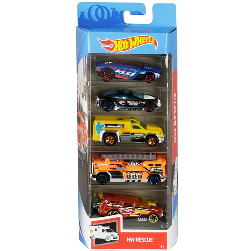 Mattel Hot Wheels 1806/GHP61 Подарочный набор из 5 машинок (HW Rescue)