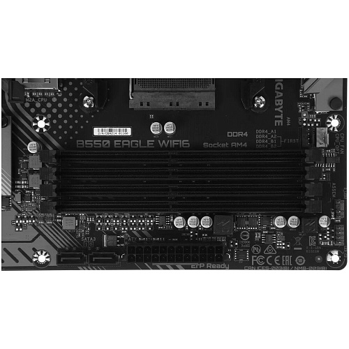 Материнская плата Gigabyte B550 Eagle WIFI6 Socket-AM4 AMD B550 4xDDR4, 4xSATA3, RAID, 2xM.2, 5xPCI-E16x, 3xUSB 3.2, 1xUSB3.2 Type C, HDMI, Wi-Fi, Glan, ATX Ret