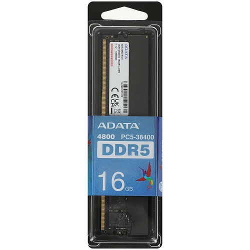 Модуль памяти DIMM 16Gb DDR5 PC28800 4800MHz ADATA (AD5U480016G-S)
