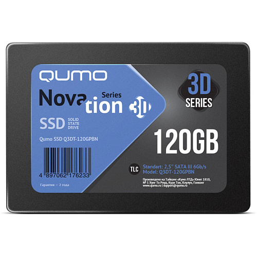 Внутренний SSD-накопитель 120Gb Qumo Q3DT-120GPBN SATA3 2.5" Novation TLC 3D Oem