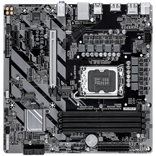 Материнская плата Gigabyte B860M D3W B860 Soc-1851 4xDDR5, 4xSATA3, RAID, 2хM.2, 1xPCI-E16x, 3xUSB3.2, DP, HDMI, Glan, mATX