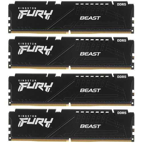 Модуль памяти DIMM 128Gb 4х32Gb DDR5 PC44800 5600MHz Kingston Fury Beast Black (KF556C40BBK4-128)