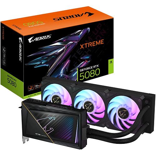 Видеокарта Gigabyte GeForce RTX 5080 16384Mb, AORUS Xtreme WaterForce 16 Gb (GV-N5080AORUSX W-16GD) 1xHDMI, 3xDP, Ret