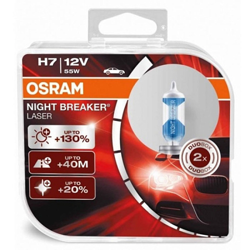Автомобильная лампа H7 55W Night Breaker Laser 2 шт. OSRAM